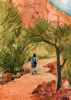 Kata-Tjuta Rock  Diane Strobel Cedarburg WI watercolor SOLD